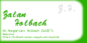 zalan holbach business card